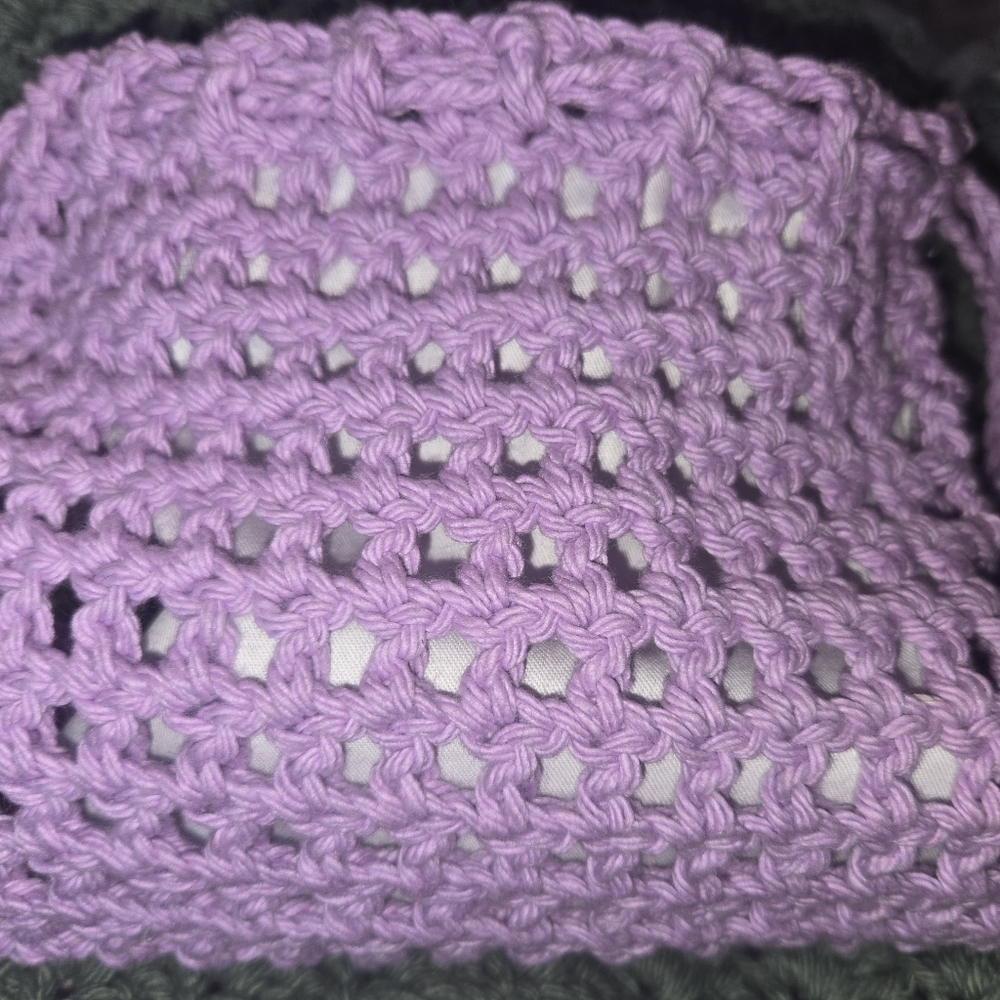 Handcrafted Crochet Drawstring Bag Any Color - Picture 5 of 6